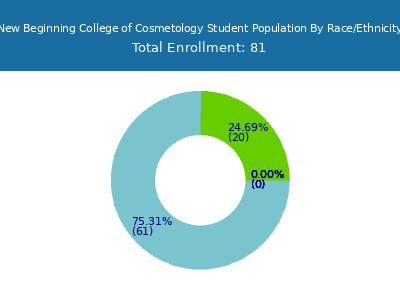 New Beginning College of Cosmetology 2025 Student Population by Gender and Race chart
