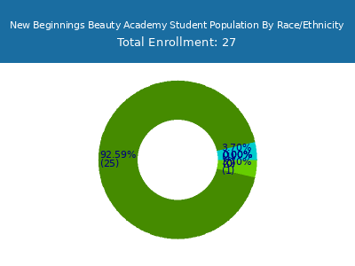 New Beginnings Beauty Academy 2025 Student Population by Gender and Race chart