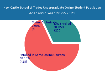 New Castle School of Trades 2023 Online Student Population chart