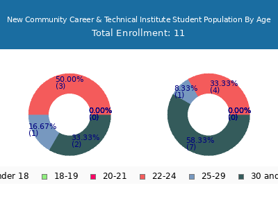 New Community Career & Technical Institute 2024 Student Population Age Diversity Pie chart