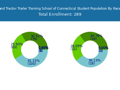 New England Tractor Trailer Training School of Connecticut 2025 Student Population by Gender and Race chart