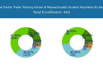 New England Tractor Trailer Training School of Massachusetts 2025 Student Population by Gender and Race chart