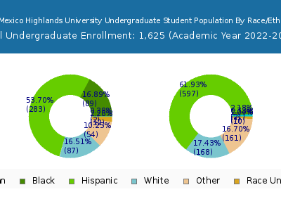 New Mexico Highlands University 2023 Undergraduate Enrollment by Gender and Race chart