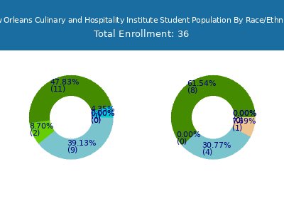 New Orleans Culinary and Hospitality Institute 2025 Student Population by Gender and Race chart
