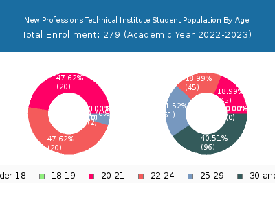 New Professions Technical Institute 2023 Student Population Age Diversity Pie chart