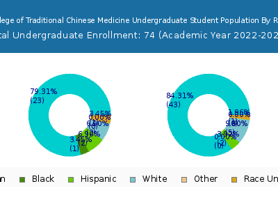 New York College of Traditional Chinese Medicine 2023 Undergraduate Enrollment by Gender and Race chart