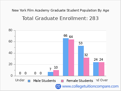 New York Film Academy 2024 Graduate Enrollment by Age chart