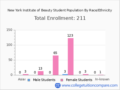 New York Institute of Beauty 2025 Student Population by Gender and Race chart