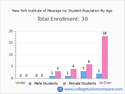 New York Institute of Massage Inc 2024 Student Population by Age chart