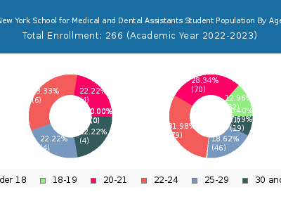 New York School for Medical and Dental Assistants 2023 Student Population Age Diversity Pie chart