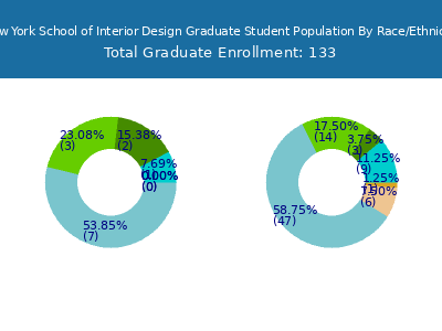 New York School of Interior Design 2025 Graduate Enrollment by Gender and Race chart