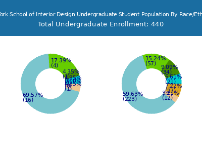 New York School of Interior Design 2025 Undergraduate Enrollment by Gender and Race chart