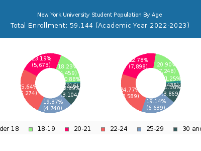 New York University 2023 Student Population Age Diversity Pie chart