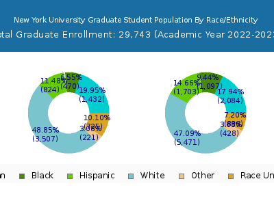 New York University 2023 Graduate Enrollment by Gender and Race chart