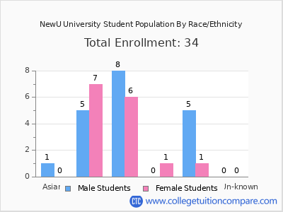 NewU University 2025 Student Population by Gender and Race chart