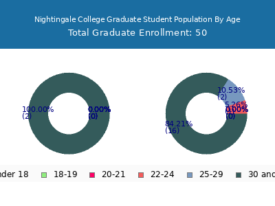 Nightingale College 2024 Graduate Enrollment Age Diversity Pie chart