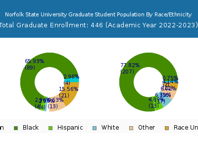 Norfolk State University 2023 Graduate Enrollment by Gender and Race chart