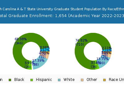 North Carolina A & T State University 2023 Graduate Enrollment by Gender and Race chart