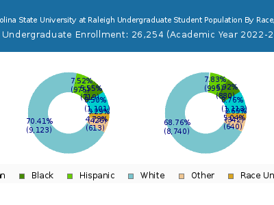North Carolina State University at Raleigh 2023 Undergraduate Enrollment by Gender and Race chart