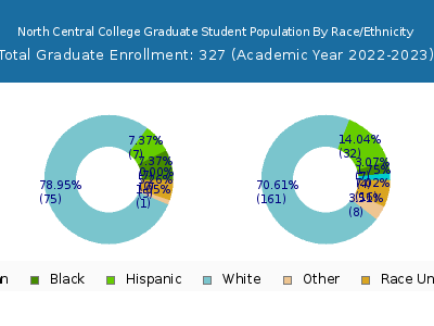 North Central College 2023 Graduate Enrollment by Gender and Race chart