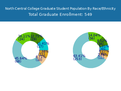 North Central College 2025 Graduate Enrollment by Gender and Race chart