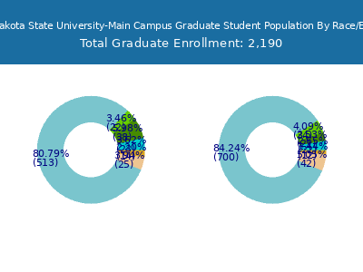 North Dakota State University-Main Campus 2025 Graduate Enrollment by Gender and Race chart