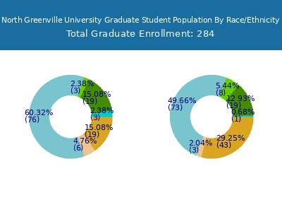 North Greenville University 2025 Graduate Enrollment by Gender and Race chart