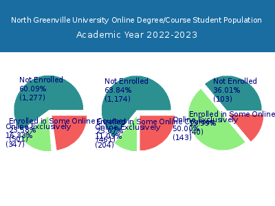 North Greenville University 2023 Online Student Population chart
