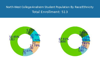 North-West College-Anaheim 2025 Student Population by Gender and Race chart