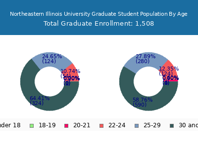 Northeastern Illinois University 2025 Graduate Enrollment Age Diversity Pie chart