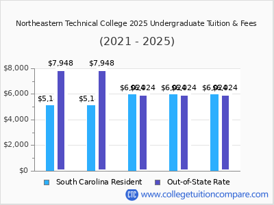 Northeastern Technical College 2025 undergraduate tuition chart