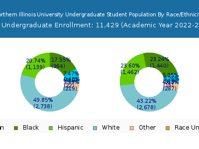 Northern Illinois University 2023 Undergraduate Enrollment by Gender and Race chart