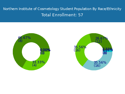 Northern Institute of Cosmetology 2025 Student Population by Gender and Race chart