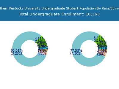 Northern Kentucky University 2025 Undergraduate Enrollment by Gender and Race chart