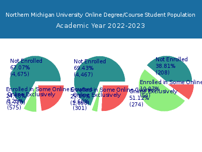 Northern Michigan University 2023 Online Student Population chart