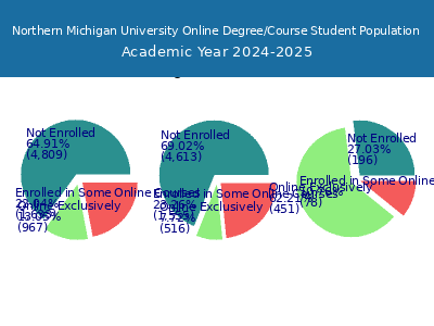 Northern Michigan University 2025 Online Student Population chart