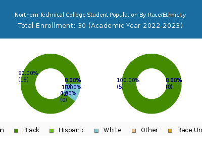 Northern Technical College 2023 Student Population by Gender and Race chart
