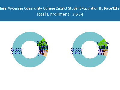 Northern Wyoming Community College District 2025 Student Population by Gender and Race chart