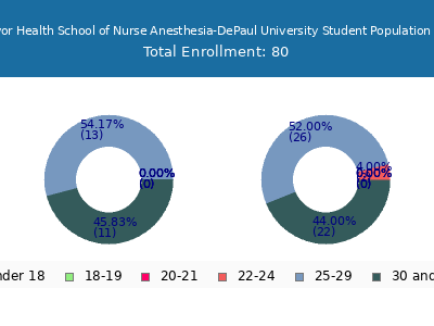 Endeavor Health School of Nurse Anesthesia-DePaul University 2024 Student Population Age Diversity Pie chart