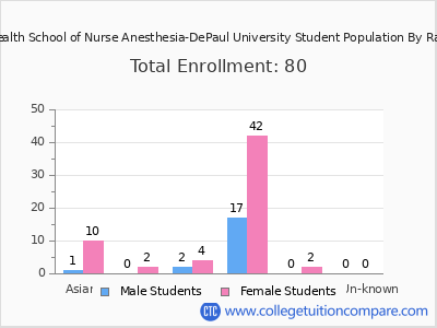Endeavor Health School of Nurse Anesthesia-DePaul University 2025 Student Population by Gender and Race chart