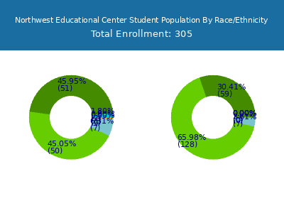 Northwest Educational Center 2025 Student Population by Gender and Race chart