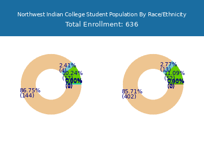 Northwest Indian College 2025 Student Population by Gender and Race chart