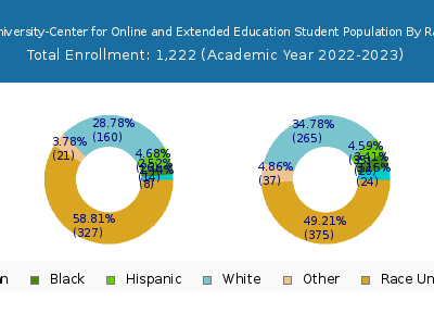 Northwest University-Center for Online and Extended Education 2023 Student Population by Gender and Race chart