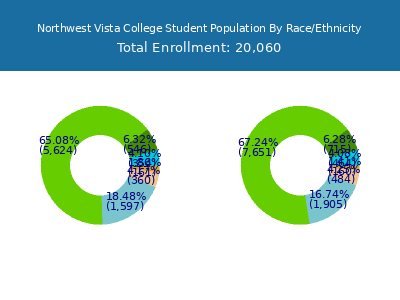 Northwest Vista College 2025 Student Population by Gender and Race chart