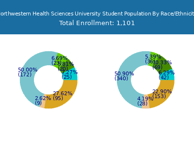 Northwestern Health Sciences University 2025 Student Population by Gender and Race chart