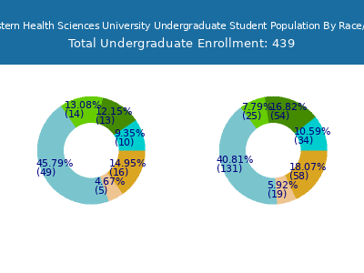 Northwestern Health Sciences University 2025 Undergraduate Enrollment by Gender and Race chart