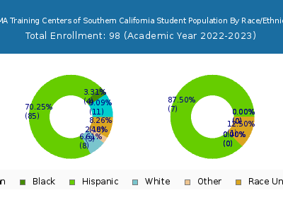 NTMA Training Centers of Southern California 2023 Student Population by Gender and Race chart