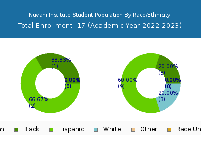 Nuvani Institute 2023 Student Population by Gender and Race chart