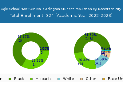 Ogle School Hair Skin Nails-Arlington 2023 Student Population by Gender and Race chart