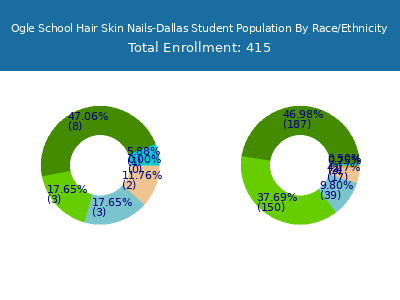 Ogle School Hair Skin Nails-Dallas 2025 Student Population by Gender and Race chart